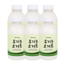 수제 요거트 플레인 유기농 500ml 쾌변 요구르트 마시는 요플레 어린이 장건강 아침식사대용 당일제조배송, 유기농 요거트 6개