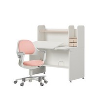 한샘 티오 그로우 전면책상 각도조절형 3단 120x75cm+링고S DIY, C형-화이트/내추럴오크, C형-복숭아핑크(I)
