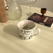스누피 텀블러 물통 머그 컵 마멀레이드 가족 초상화 머그잔 세라믹 우유 만화 화이트 커피 고온 방지, 머그(선판매 19일경 발송 예정)