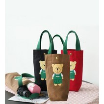 sales class뷰레이터닷컴 곰돌이 텀블러백 보틀백 물병 물통가방(도매 문의 환영), 블랙