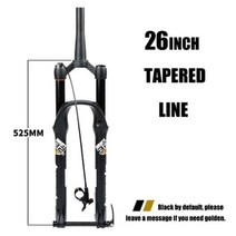 자전거서스펜션 MTB 에어 포크 HIMALO Travel 160mm 26 27.5 29er 리바운드 조정 스루 액슬 100 15mm 부스트 테이퍼 스트레이트 튜브 자전거 샥, 26 테이퍼 드 라인