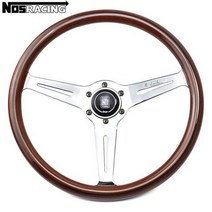 만소리휠 20인치휠 휠캡 ND 우드 스티어링 휠 14 인치 360mm, Silver