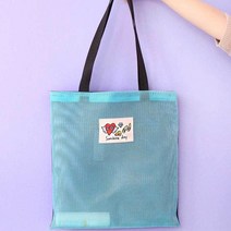 비치는 메쉬 소재 튼튼한 에코백 학생 학원 가방
