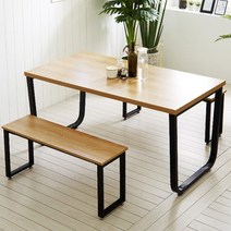 심플 카페 블랙 스틸프레임 4인 테이블1200(2컬러) 25평 주방 명품 부엌 긴, 스틸뷰A형_각진프레임, 01.LPM아카시아