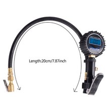 타이어 게이지 손전등과 200PSI LCD 디스플레이 압력 디지털 테스터 공기 압력계 자동차에 대 한 빠른 연결 커플러, 한개옵션0