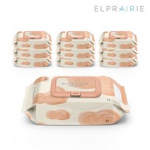 [엘프레리] 아기물티슈 프리미엄 레이온 100% 엠보싱 캡형 세트 70매 10팩, 1세트