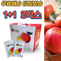 1＋1 (2박스) 신선한 순수 사과100％ 천연 경북 청송 명품 무농약 사과즙 100팩, 50포(1박스) + 50포(1박스)