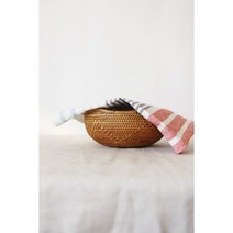 수공예 라탄 원형 웨이브 수납 바구니 소쿠리 바스켓 감성 홈카페 인테리어소품 캠핑소품 과일 빵 다용도 수납정리, 세트