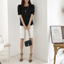 여자 고급스러운 어깨퍼프 격식있는 모임 블라우스