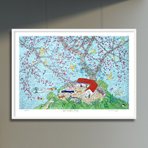 그림닷컴-제주생활의 중도 Red House(150 Editions) 이왈종 판화 액자추가, 관액자화이트