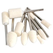 연마도구 그라인더 샌딩 절단 그라인딩 10pcs 울 펠트 장착 연마 버핑 휠 연삭 헤드, 10mm, 실린더형, 10개