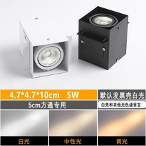 LED 조명 방통등 알루미늄방통 천장선반 전용 가게 쌍두통등 상용 격자 스퀘어 콩담 스포트라이트 2924280297, 블랙 백광 10cm 방통 더블 헤드 24W