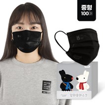 프로월드컵 가스파드 중형 마스크 블랙(100매), 100매