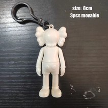 유체 곰 흰색 금형 수제 DIY 그래피티 베어브릭 동상. 부모 자식 취미용. 폭력적인 조각 7 cm. 18 23, 06 3pcs movable D