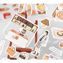 레더스 인물 감성 일러스트 다꾸 스티커 1매, 02. SEW02