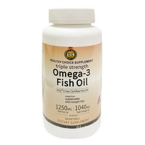 Healthy Choice Supplement 트리플 스트렝스 오메가 3 피쉬 오일 - 트림 없는 보충제 알래스카 폴록의 EPA 및 DHA 지방산 포함 남성 여성용 심장 뇌 면역