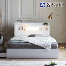 동서가구 소프 인싸 LED 3서랍수납형 K 침대 DDM019, 화이트