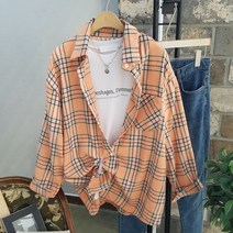 상상그이상 여성용 박시 체크남방 루즈핏 예쁜 색상의 체크 파스텔 색상 캐주얼셔츠 간절기 아우터 코디하기 쉬운 가성비 좋은 꾸안꾸룩 데일리남방