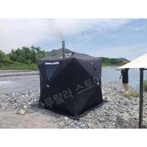 야전텐트 원터치낚시텐트 1인용 휴대용편한텐트 간편한텐트 야전침대 얼음 낚시 텐트 겨울 낚시, 굴대형검정색버전(길이1.8m높이2.1m)
