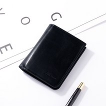 남성 지갑 짧은 가죽 지갑 끈 지퍼 운전면허증 넣을 수 있는 가죽 지갑 단추 남자 지갑 월렛 지갑