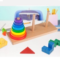 하노이탑 칼라8단 하노이의탑 하노이타워 hanoitower 원목 완구 창의력 집행력 향상