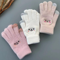 워더미 3개 1세트 여성용 큐티 토끼 스마트 터치 보온 여성 장갑 CZW362
