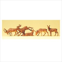 Preiser 14179 디오라마 미니어처 테라리움 사슴 5마리 세트 동물 피규어 모형 1:87 사이즈