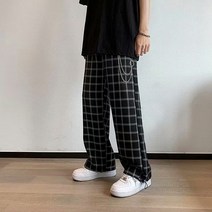 체크스틸 스트링 체크팬츠