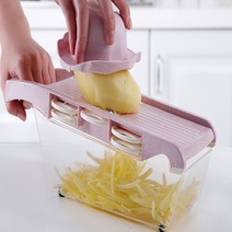 프리몰 만능 자동 채칼 양배추 감자 무 우엉 채썰기, 1개, 핑크
