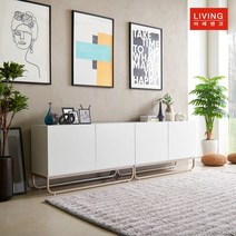 마레앤코 거실장 프라하반 2400 화이트 거실수납장