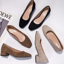 HRG385057스웨이드 3컬러 P5805 펌프스 사각코 여성구두