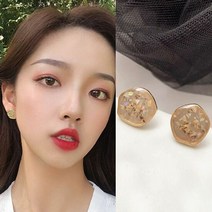 펄 눈꽃 럭셔리 골드 귀걸이 원석 이어링 실버925