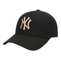 [국내매장판]MLB모자 메탈 로고 커브조절캡 NY BLACK 블랙 32CPIG111-50L