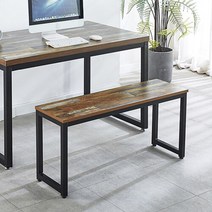 와이디가구 빈티지 벤치 의자 카페 식탁 대기실 레트로 원목 스틸 3인, 벤치의자(3인):빈티지벤치의자(YWC2102-BK)