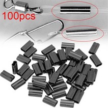 100pcs 낚시 와이어 튜브 황동 낚시 단일 더블 배럴 압착 슬리브 태클 커넥터 고강도 낚시 액세서리, 1.8x10mm