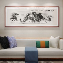 준마도 인테리어 편자 말 액자 팔준도 거실 그림 벽화 성공 사무실, PS 친환경 테두리 + 순수 핸드페인팅 유화, B팔준도
