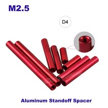 리벳건 10Pcs M2.5 빨간색 라운드 알루미늄 Standoff 스페이서 스터드 패스너 너트 Riveter 나사 스레드 삽입 DIY 모델 기계 기둥, [23] M25x70D4mm 10pcs, [01] Red