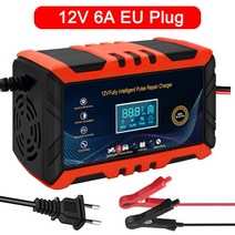 AGM배터리 다기능 자동 배터리 충전기 8A/6A 전문 펄스 수리 LCD 오토바이 AGM GEL WET 납산, 03 6A 12V EU Plug