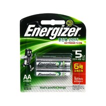 에너자이저 충전용 건전지 충전지 AA 2개입 2300mAh