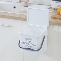 리블라썸 접착식 벽걸이 손잡이 휴지통 7L 2color, 화이트