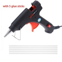 글루 건 소형 미니 핫멜트 글루 건 7mm x 100mm 스틱 20W 미니 전기 열 온도 도구 가정용 DIY, with 5pcs sticks, EU
