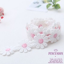 NEW-데이지꽃모양레이스, 연핑크(1마-90cm), 1개