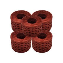 오키도키공방 뜨개실 종이실 라피아실 칼라끈 90m 95g X 5개, 28_G62 와인색 X 5개