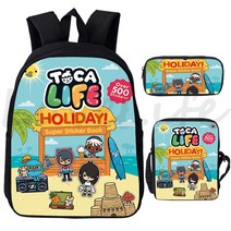 생존배낭 생존키트 세트 Toca Life World 배낭 학교 가방 3 개/대 Mochila Boca Schoolbags 학생 Bookbag 십대 여행, 13 13