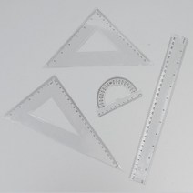 swoo 삼각자 각도기 긴자 30cm 4P 사무 문구 학습 자 세트