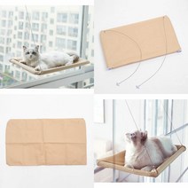 공간활용 고양이 윈도우 해먹 베이지 고양이해먹 창문해먹 고양이유리창해먹 창문고양이해먹 고양이해먹창문해
