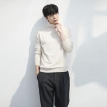 By파크랜드 엔디프 아이보리 소프트 카라멜 롱터틀 니트 스웨터.GWL21424