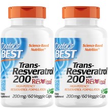 닥터스베스트 트랜스-레스베라트롤 200mg 베지 캡 글루텐 프리 비건, 60개입, 2개