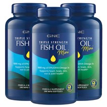 GNC [3개 SET] 트리플 스트랭스 피쉬오일 미니 240정 Triple Strength Fish Oil Mini 240 mini softgels, 1세트