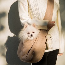 고양이 강아지 댄디 크로스백 캐리어 반려동물 가방 애완동물 안전이동백 캔버스백 여행, 브라운_M(40x11x26cm)